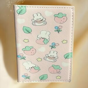 Peachy Bunny Garden Passport Wallet